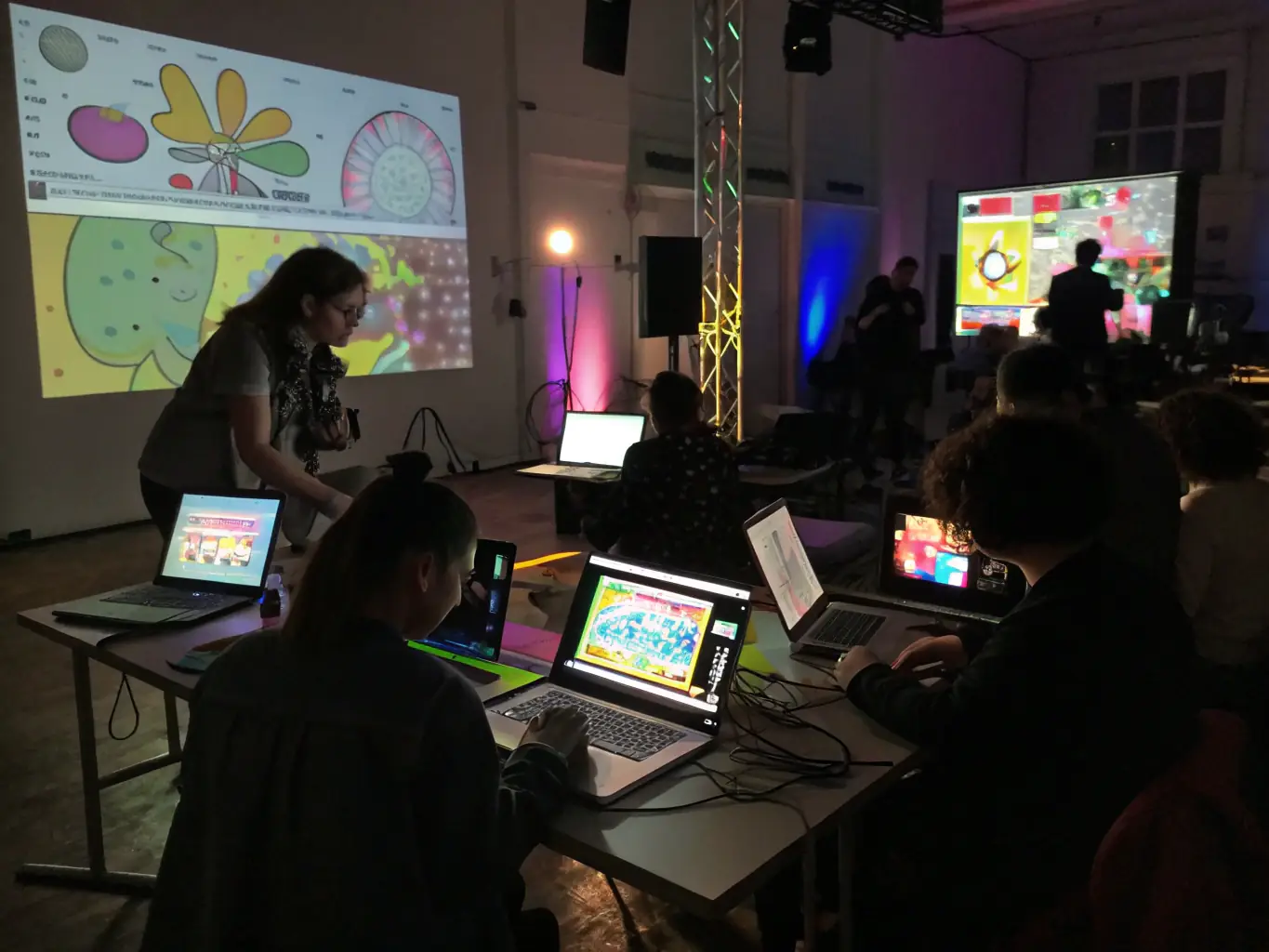 An inspiring image of participants presenting their AI projects at a W193 event, demonstrating the cutting-edge technology and creativity.